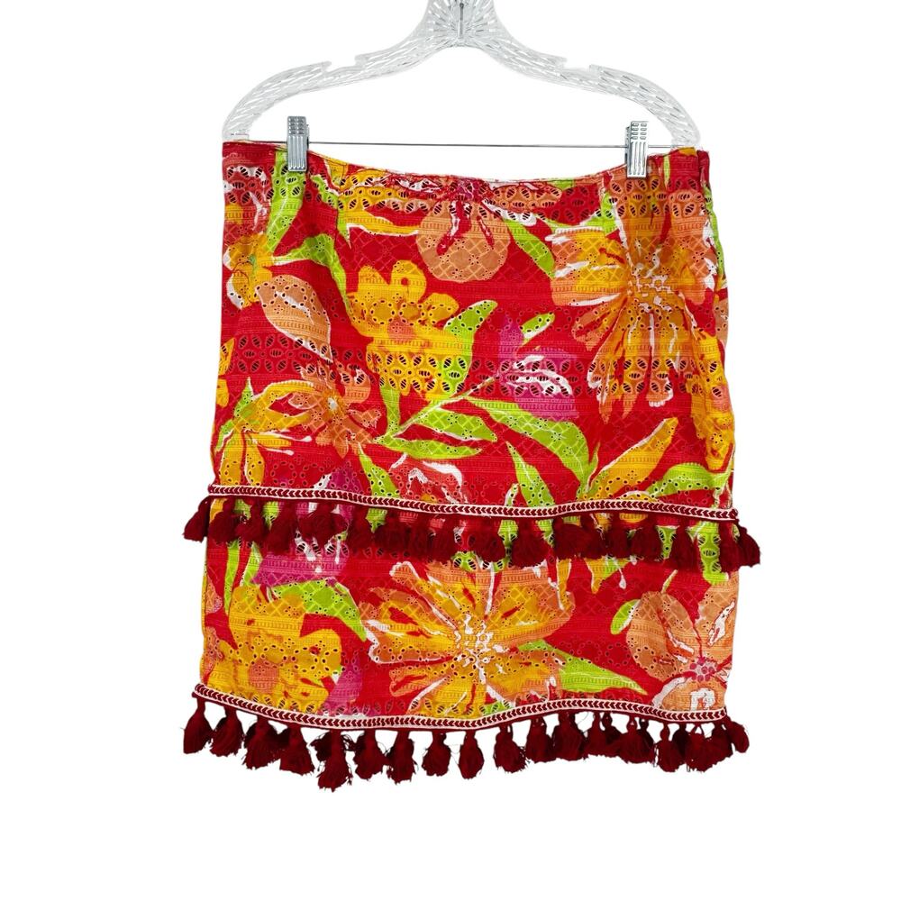 Anthropologie Verb Women's Electra Eyelet Tassel Mini Skirt Multicolor SZ XL NWT - Picture 10 of 12
